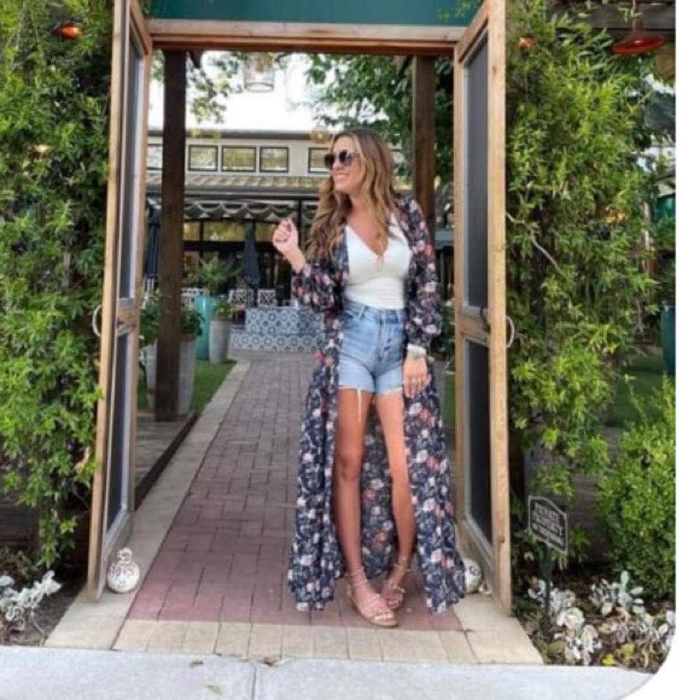 Vici Navy Floral Kimono